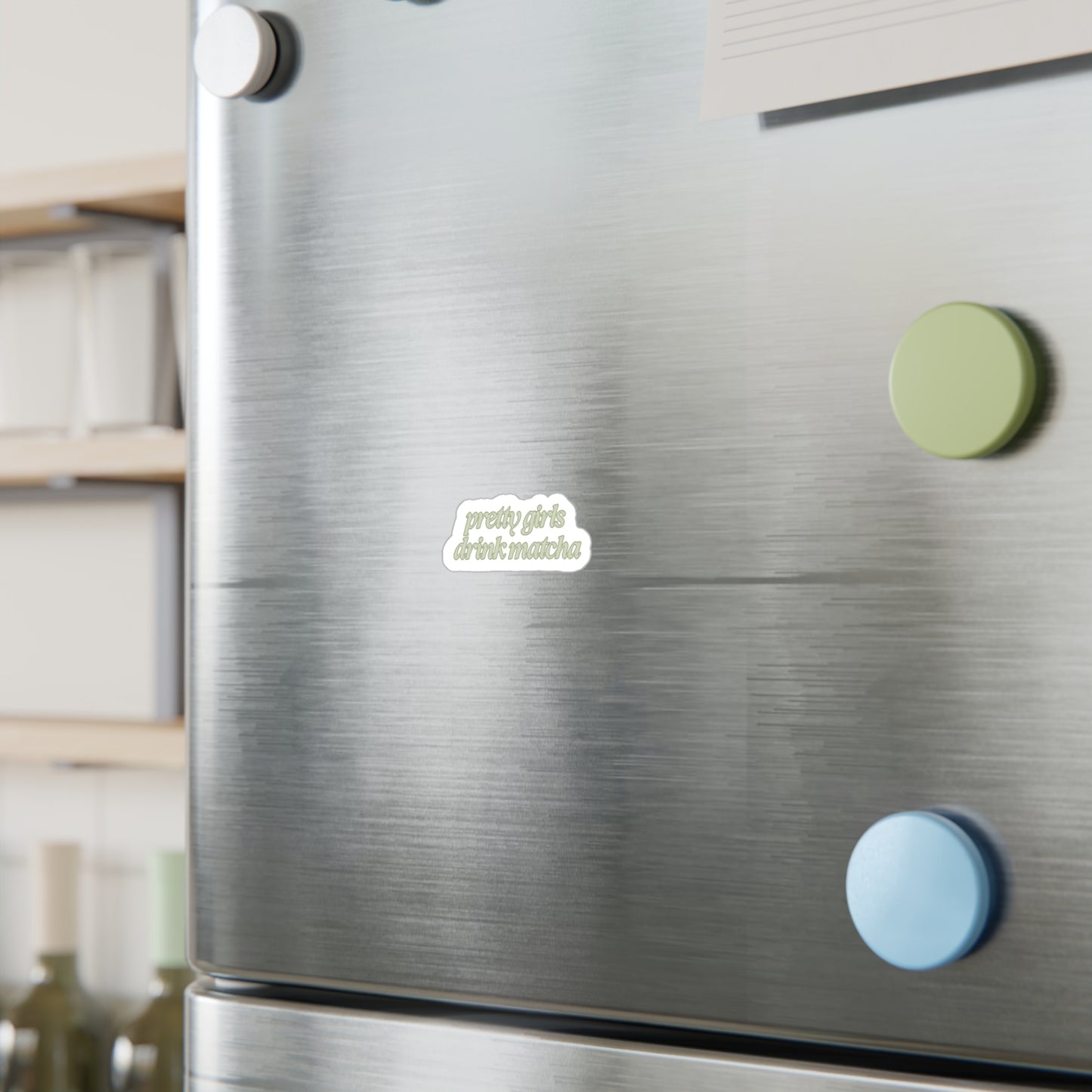 Pretty Girls Drink Matcha Vinyl Sticker (light green)