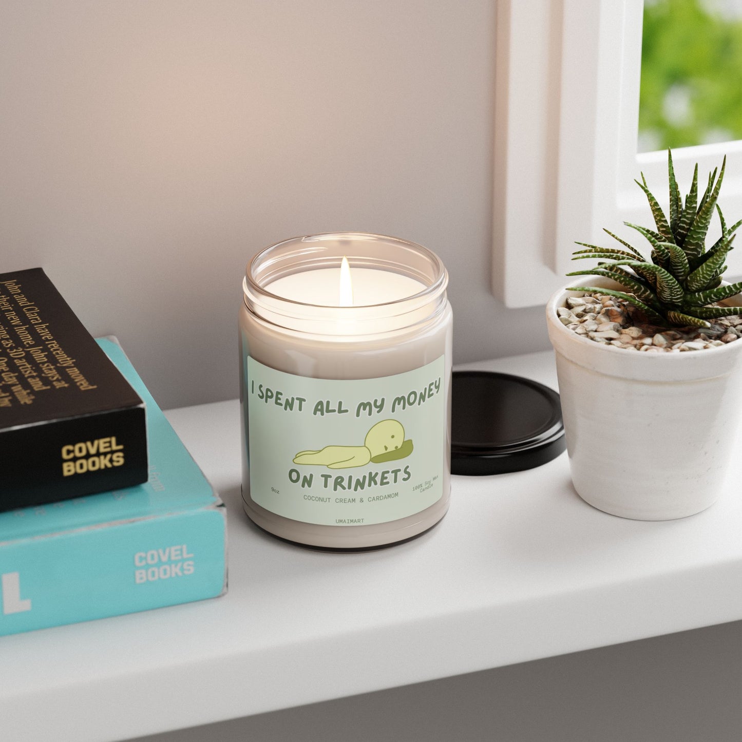 "I Spent All My Money on Trinkets" Candle – Coconut Cream & Cardamom (9oz Soy Wax)