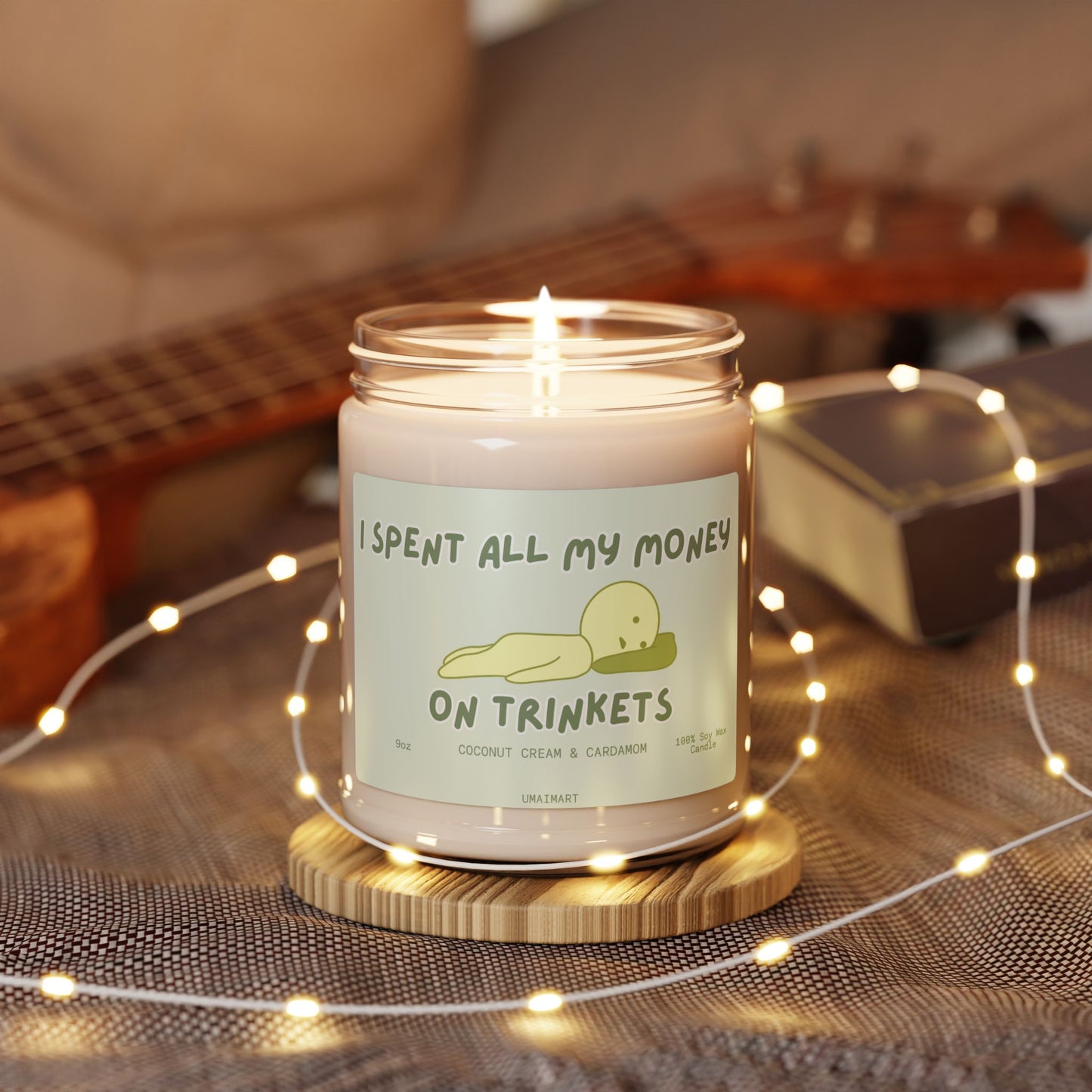 "I Spent All My Money on Trinkets" Candle – Coconut Cream & Cardamom (9oz Soy Wax)