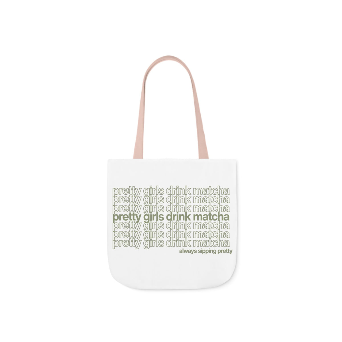 Pretty Girls Drink Matcha Canvas Tote Bag - Eco-Friendly Shopping Bag with 5-Color Straps
