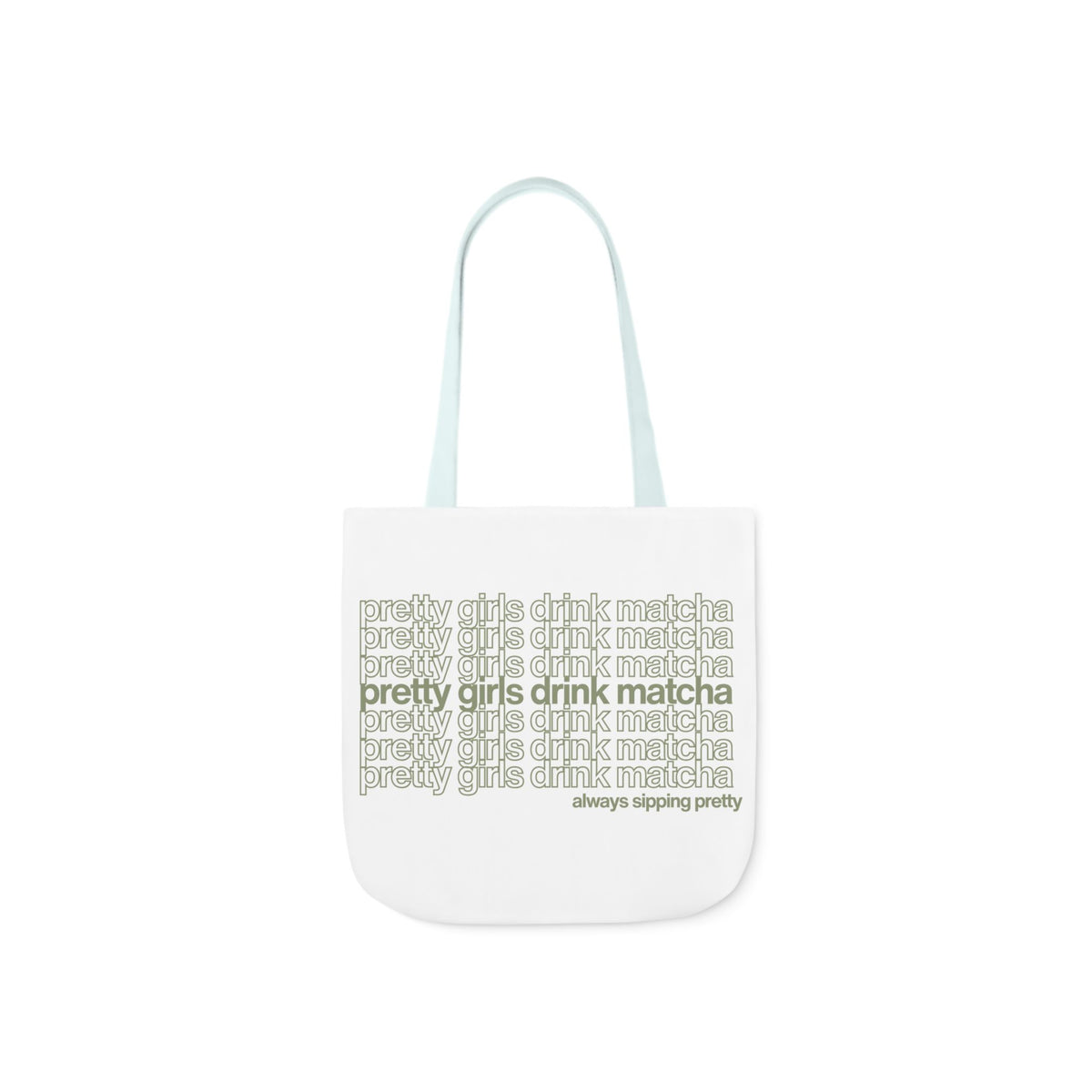 Pretty Girls Drink Matcha Canvas Tote Bag - Eco-Friendly Shopping Bag with 5-Color Straps