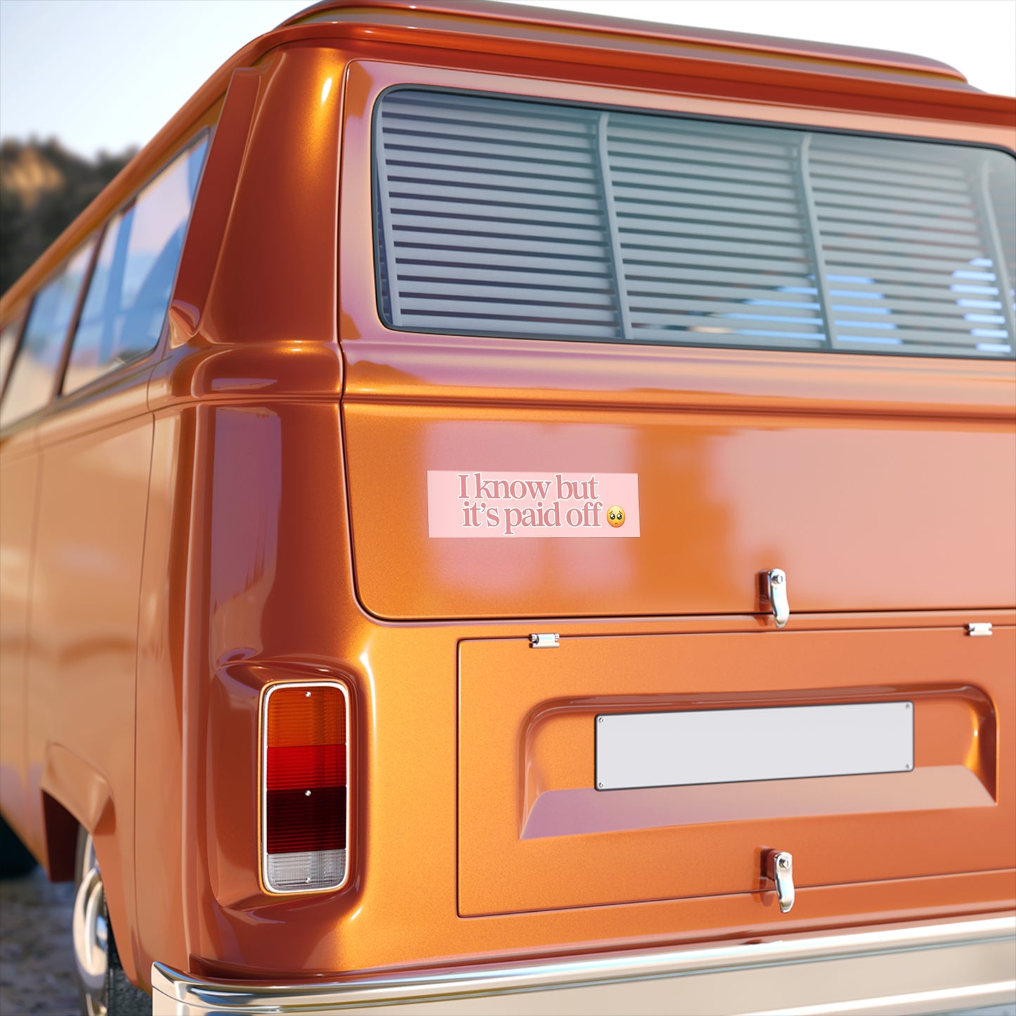 Funny Bumper Sticker - "I Know But It's Paid Off" - Cute Vibe for Car Enthusiasts