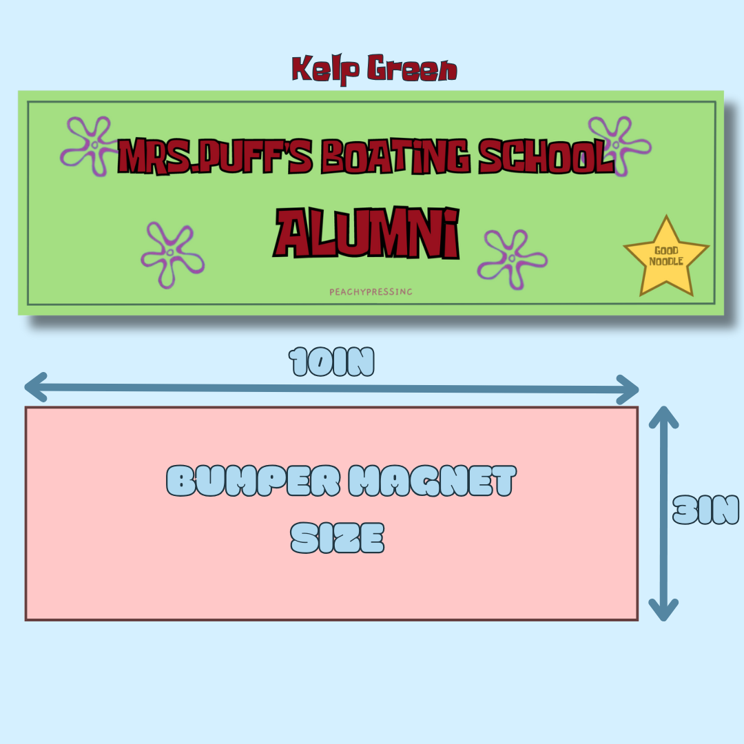 MRS.PUFF BOATING SCHOOL ALUMNI BUMPER MAGNET (KELP GREEN)