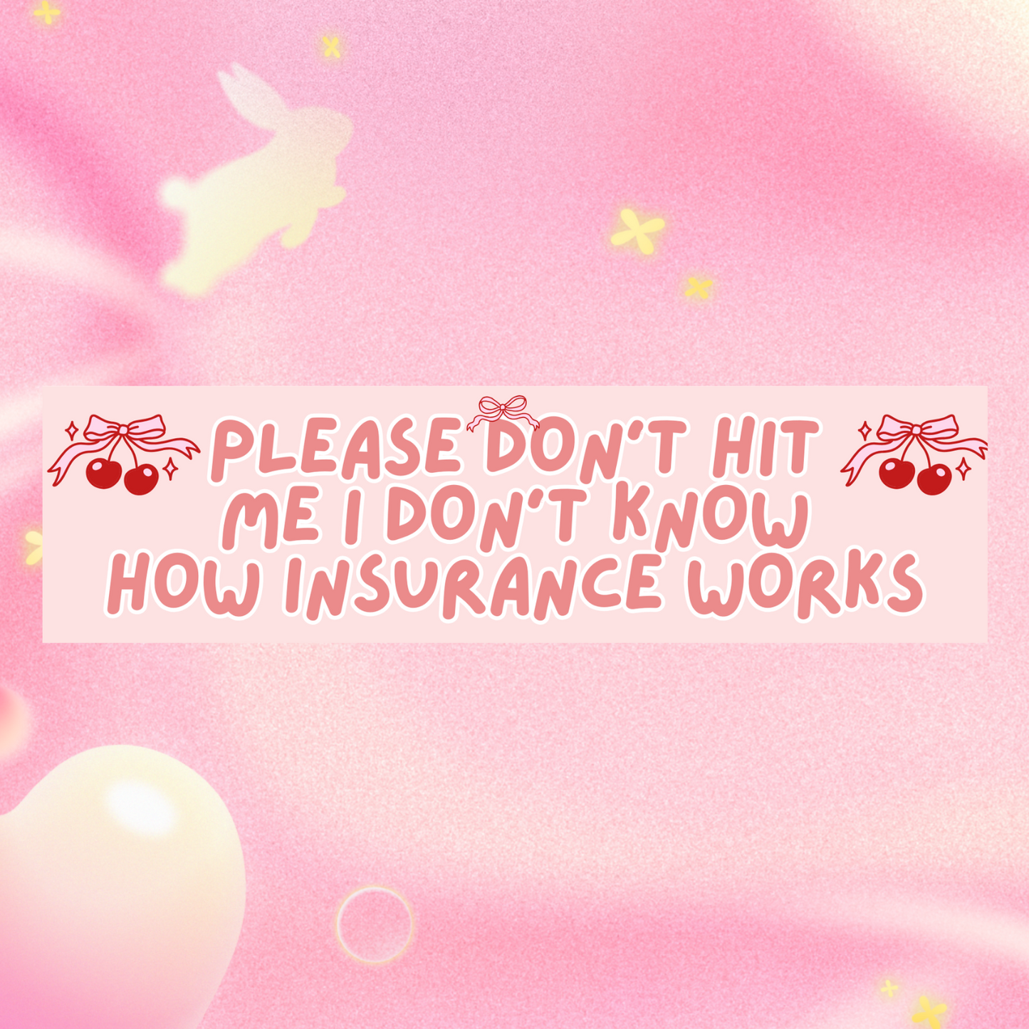 Please Don’t Hit Me I Don’t Know How Insurance Works 11x3 in Bumper Sticker (Matte Finish)