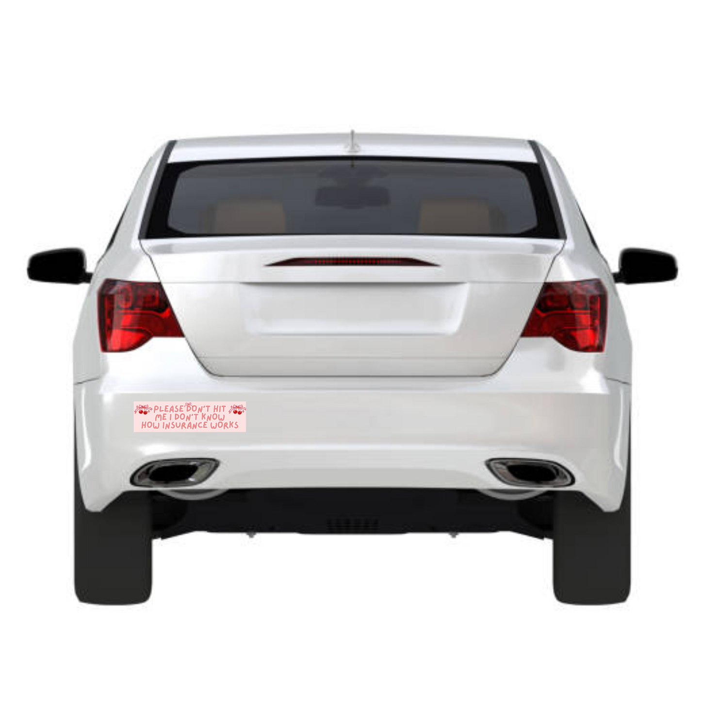 Please Don’t Hit Me I Don’t Know How Insurance Works 11x3 in Bumper Sticker (Matte Finish)
