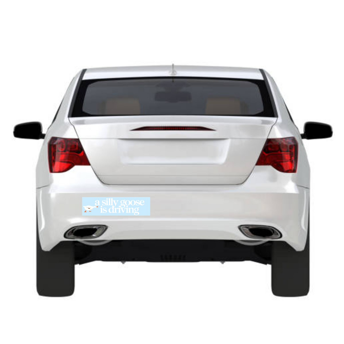 A Silly Goose Is Driving 11x3 in Bumper Sticker (Matte Finish)