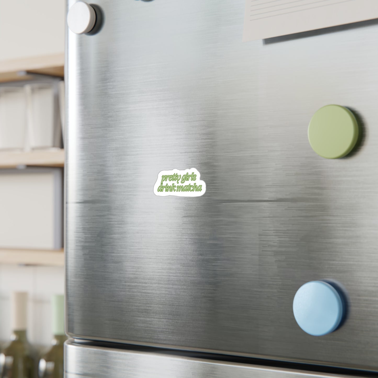 Pretty Girls Drink Matcha Vinyl Sticker (darker green)