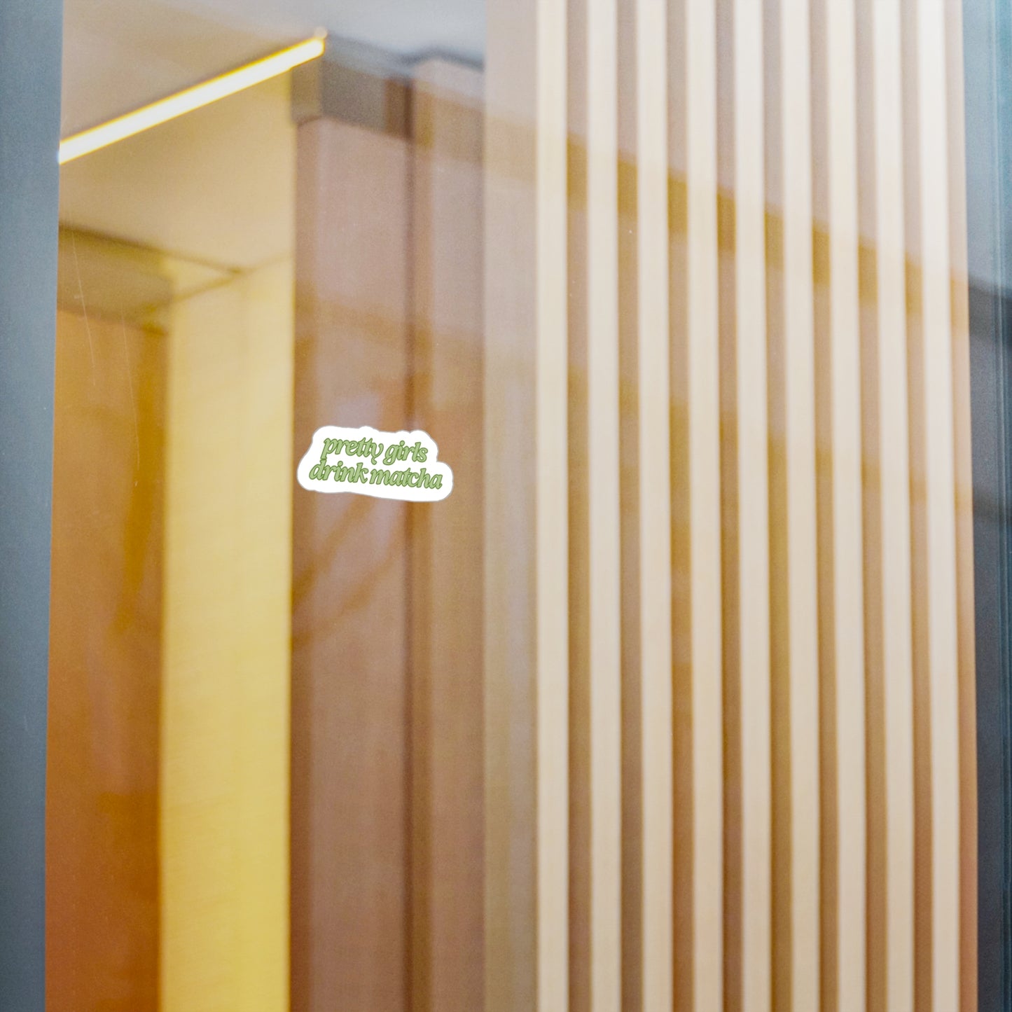 Pretty Girls Drink Matcha Vinyl Sticker (darker green)