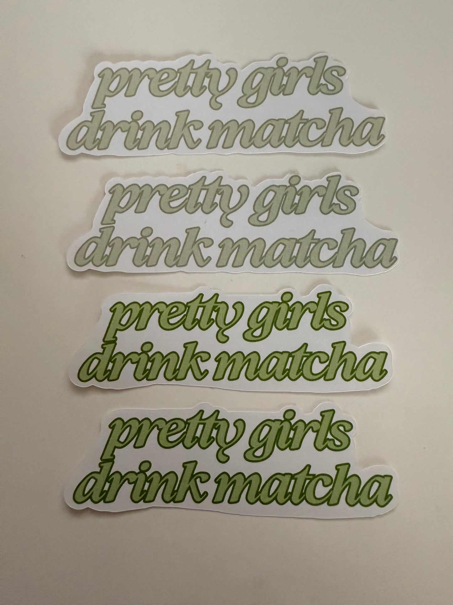 Pretty Girls Drink Matcha Vinyl Sticker (light green)