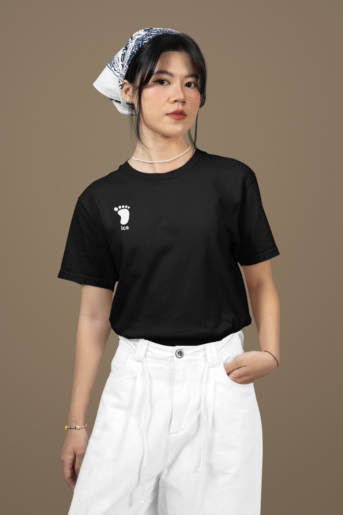 Foot ICS (White Print) Heavy Cotton T-Shirt