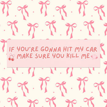IF YOU'RE GOING TO HIT MY CAR MAKE SURE YOU KILL ME (BABY PINK)