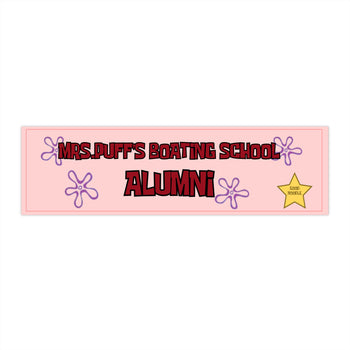 Boating School Alumni 11x3 in Bumper Sticker (Patrick Pink – Matte Finish)