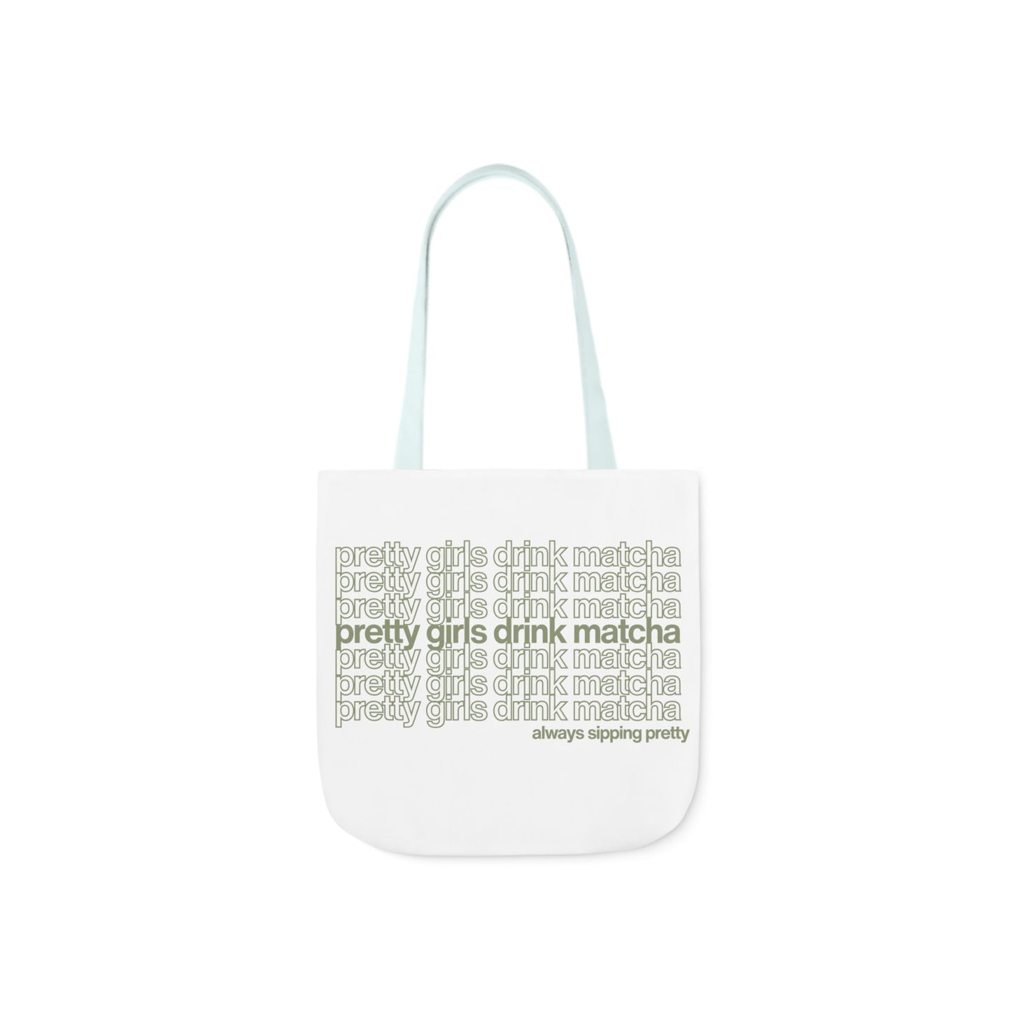 Pretty Girls Drink Matcha Canvas Tote Bag - Eco-Friendly Shopping Bag with 5-Color Straps