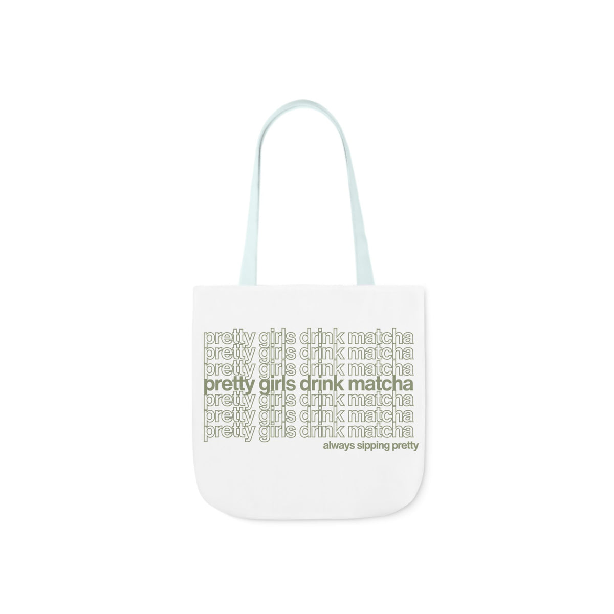 Pretty Girls Drink Matcha Canvas Tote Bag - Eco-Friendly Shopping Bag with 5-Color Straps