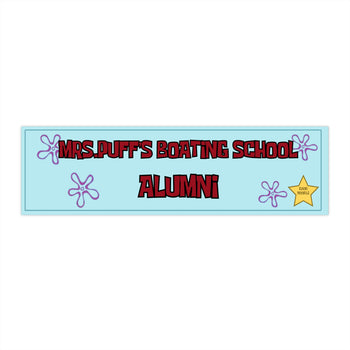 Boating School Alumni 11x3 in Bumper Sticker (Sea Blue– Matte Finish)