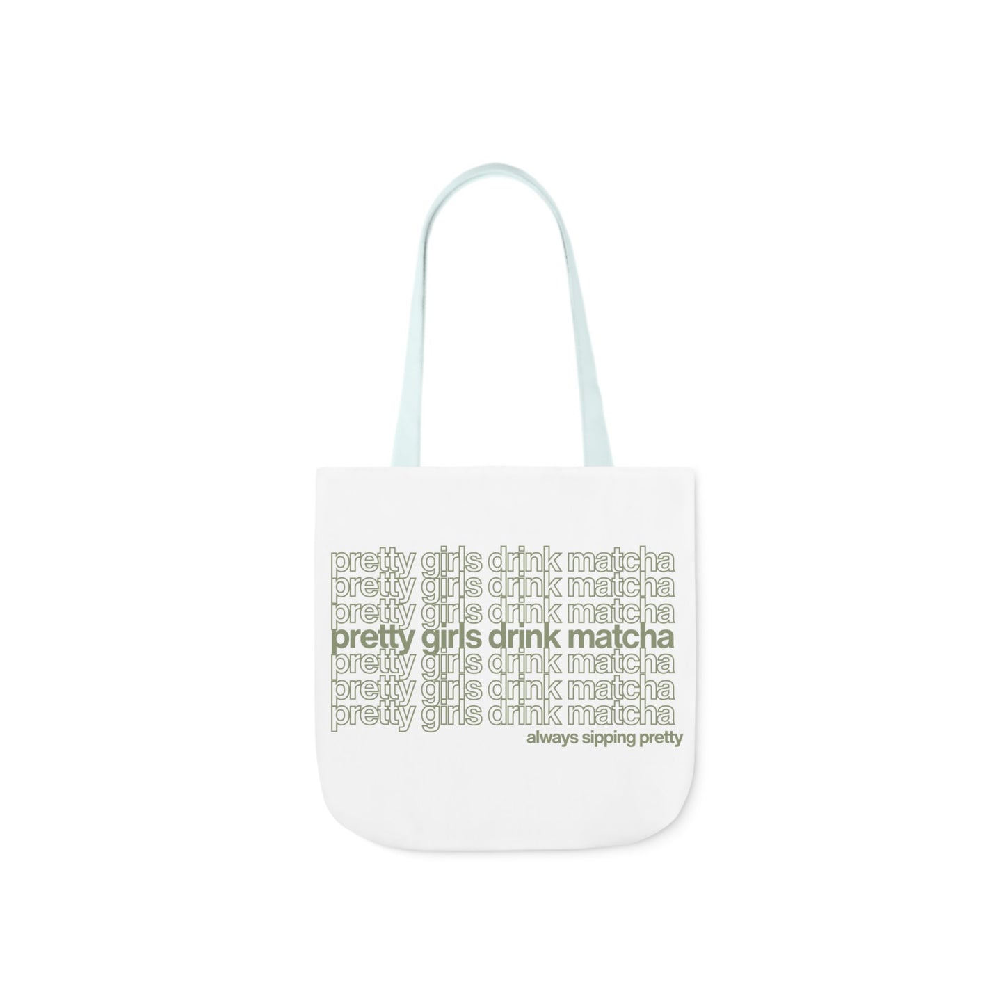 Pretty Girls Drink Matcha Canvas Tote Bag - Eco-Friendly Shopping Bag with 5-Color Straps