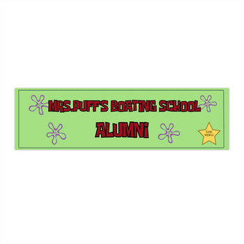 Boating School Alumni 11x3 in Bumper Sticker (Kelp Green – Matte Finish)