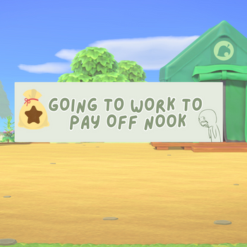 GOING TO WORK TO PAY OFF NOOK BUMPER STICKER(PEAR GREEN)