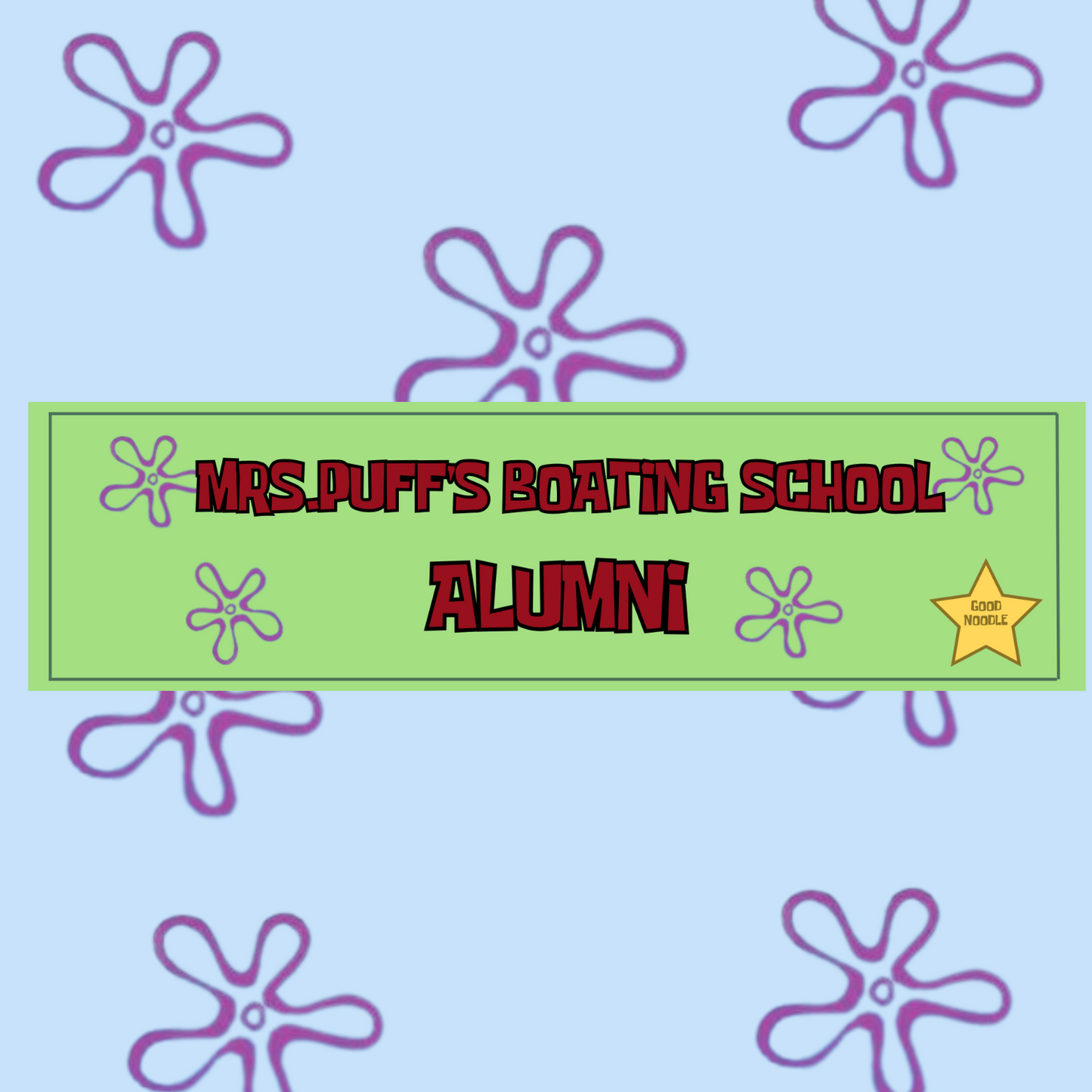 Boating School Alumni 11x3 in Bumper Sticker (Kelp Green – Matte Finish)