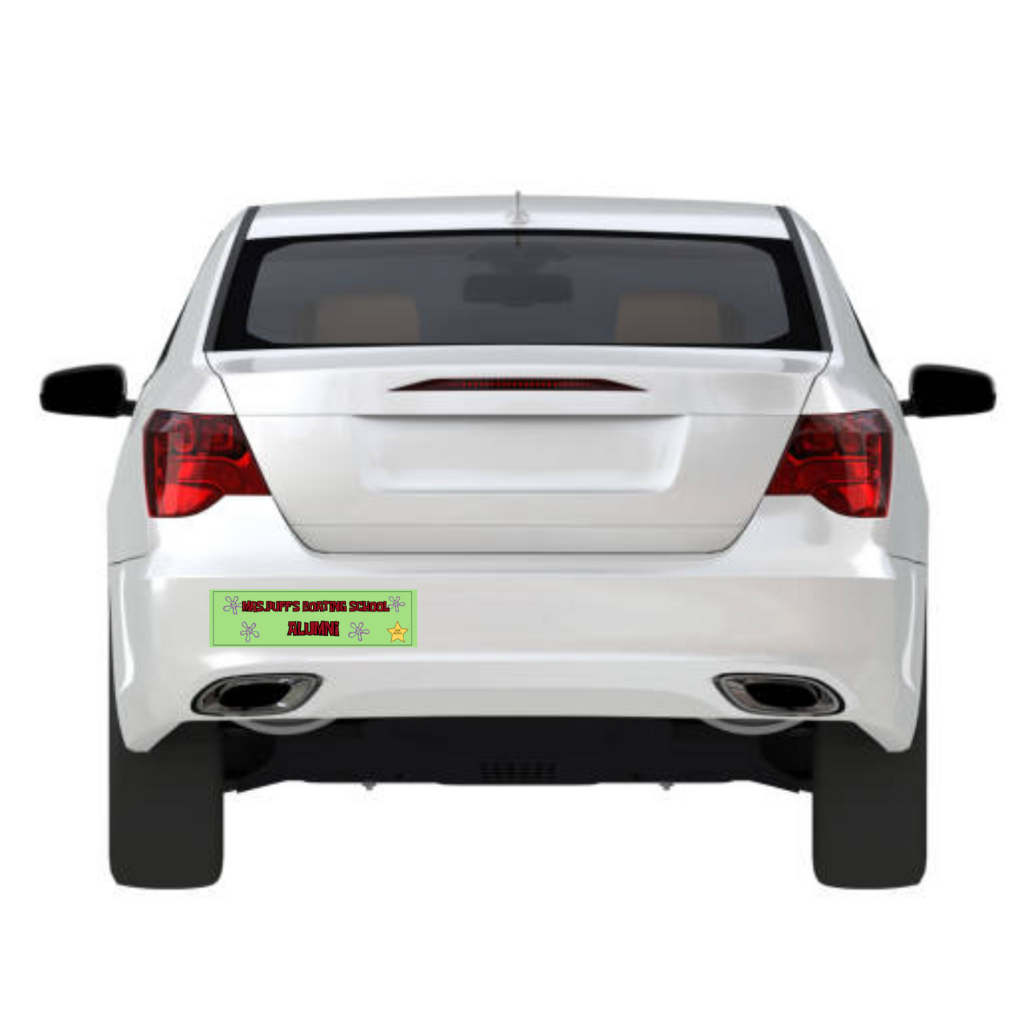 Boating School Alumni 11x3 in Bumper Sticker (Kelp Green – Matte Finish)