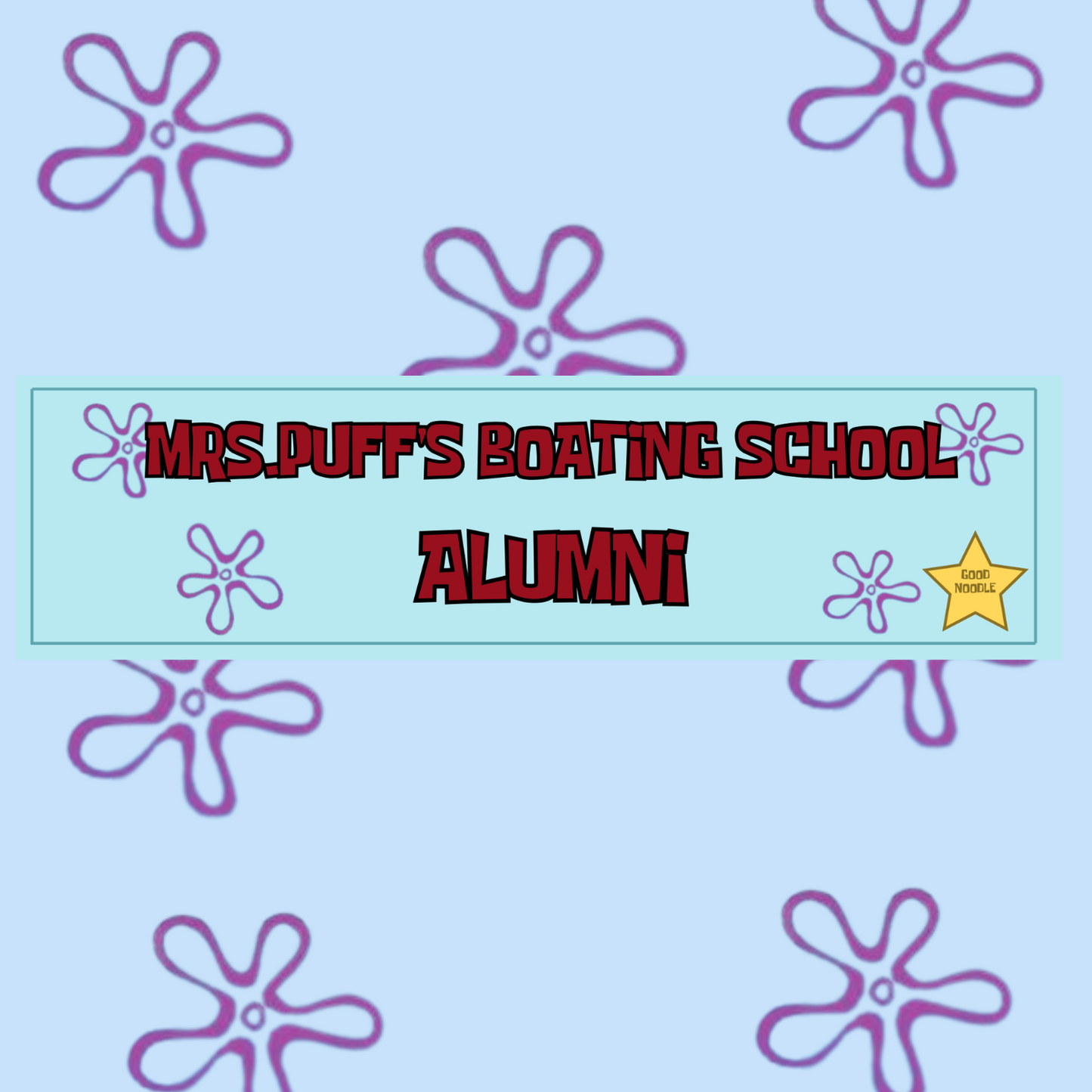 Boating School Alumni 11x3 in Bumper Sticker (Sea Blue– Matte Finish)