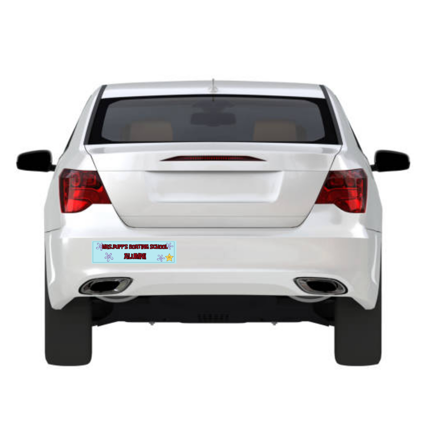 Boating School Alumni 11x3 in Bumper Sticker (Sea Blue– Matte Finish)
