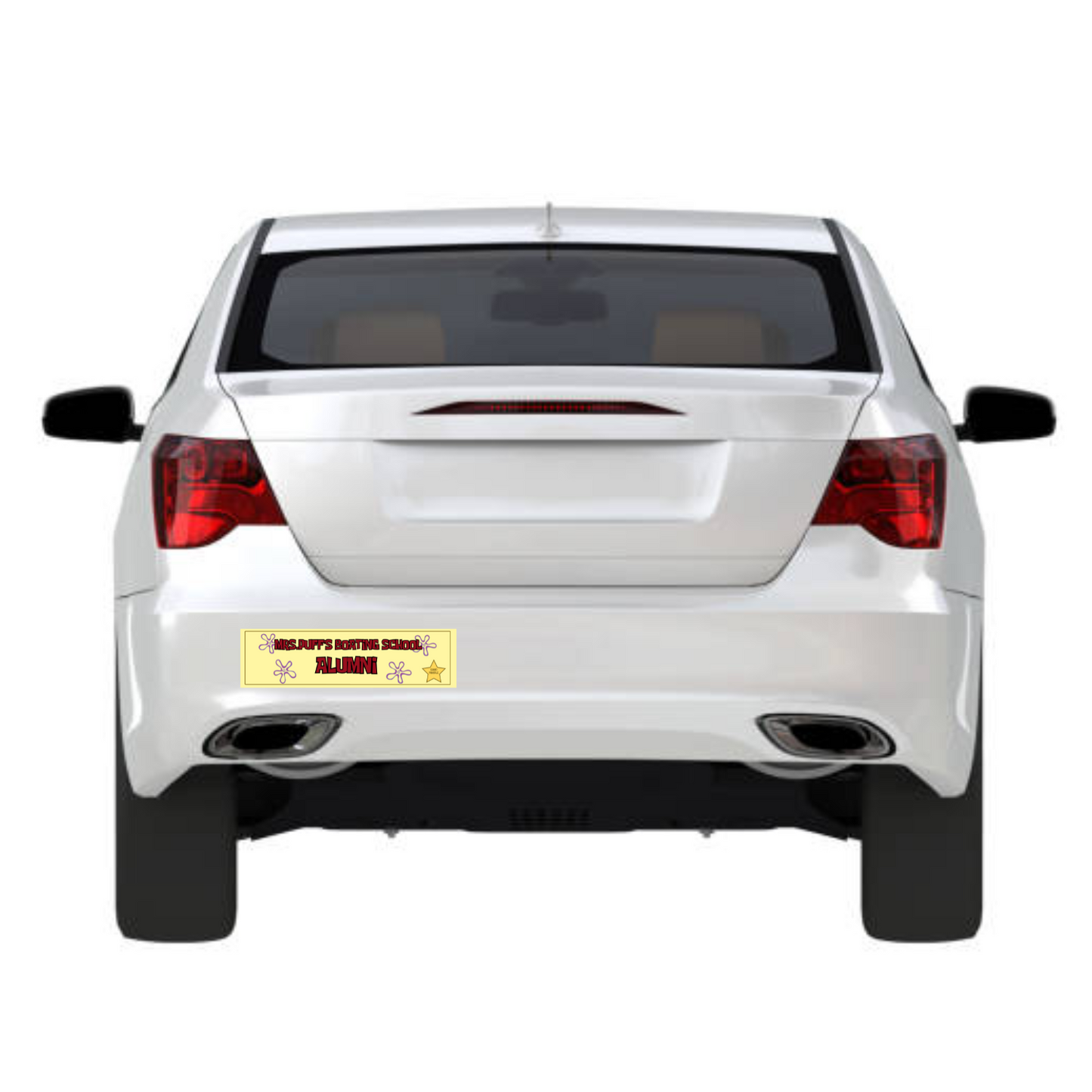 Boating School Alumni 11x3 in Bumper Sticker (Sponge Boy Yellow – Matte Finish)