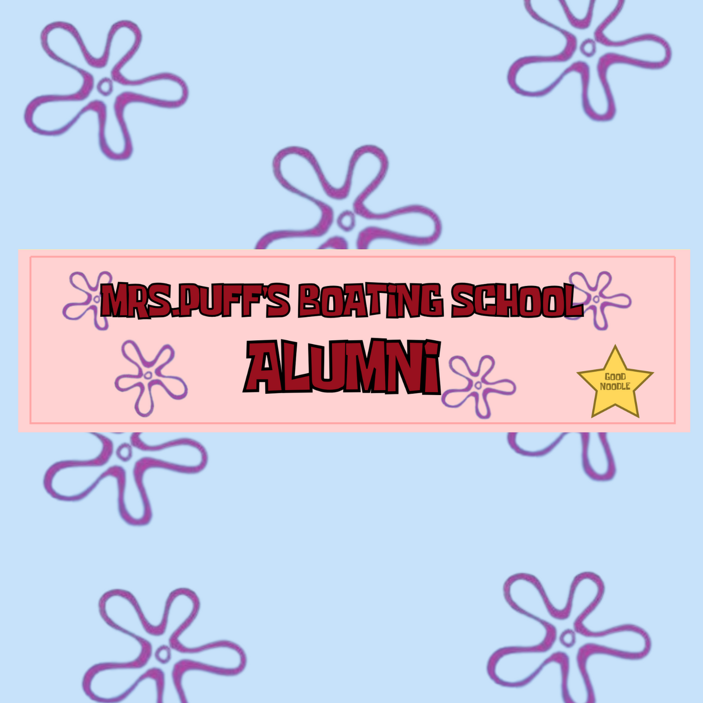 Boating School Alumni 11x3 in Bumper Sticker (Patrick Pink – Matte Finish)