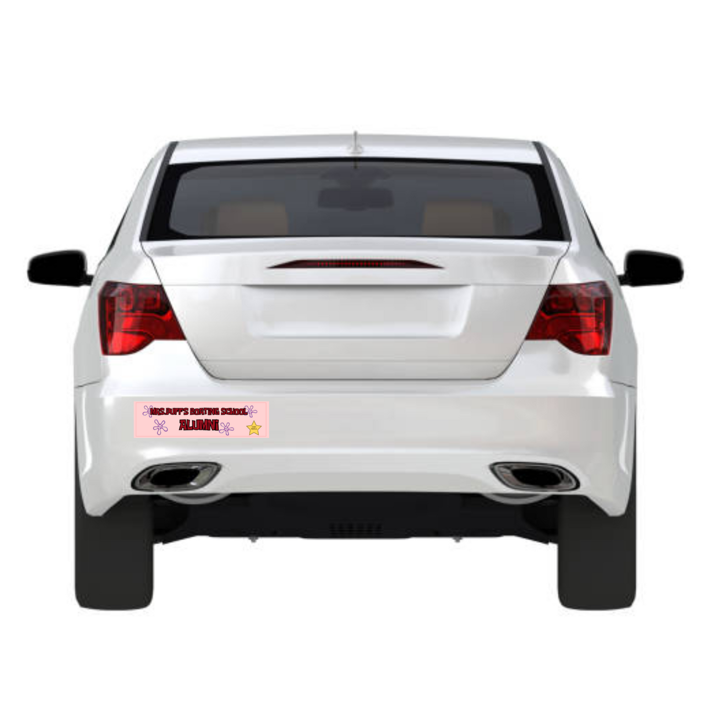 Boating School Alumni 11x3 in Bumper Sticker (Patrick Pink – Matte Finish)
