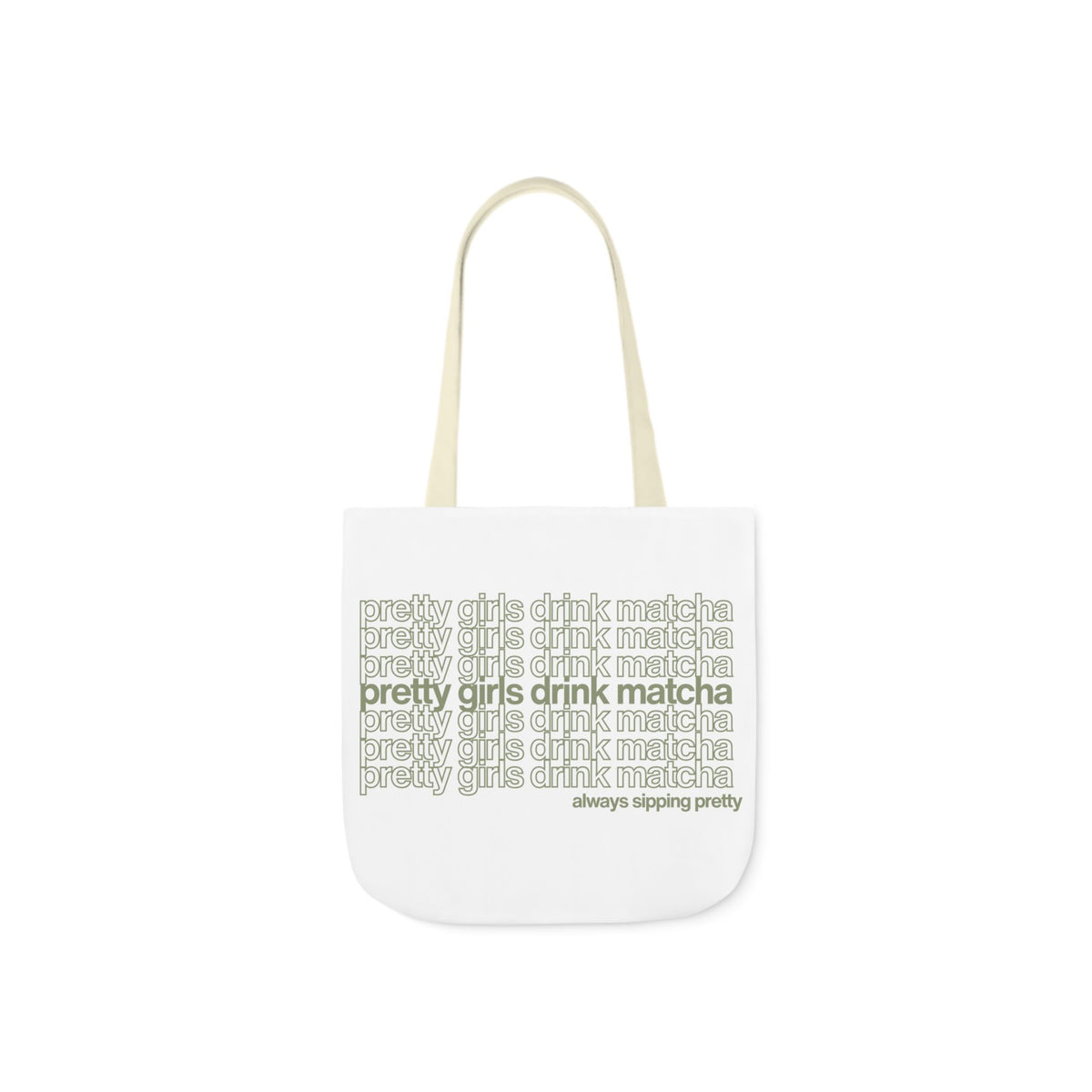 Pretty Girls Drink Matcha Canvas Tote Bag - Eco-Friendly Shopping Bag with 5-Color Straps