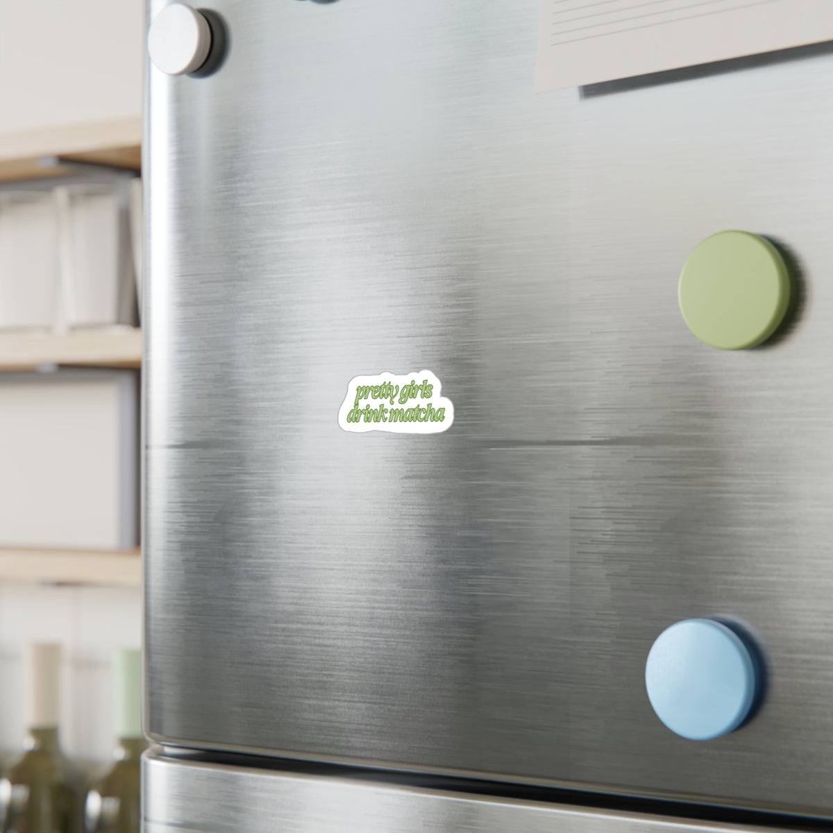 Pretty Girls Drink Matcha Vinyl Sticker (darker green)