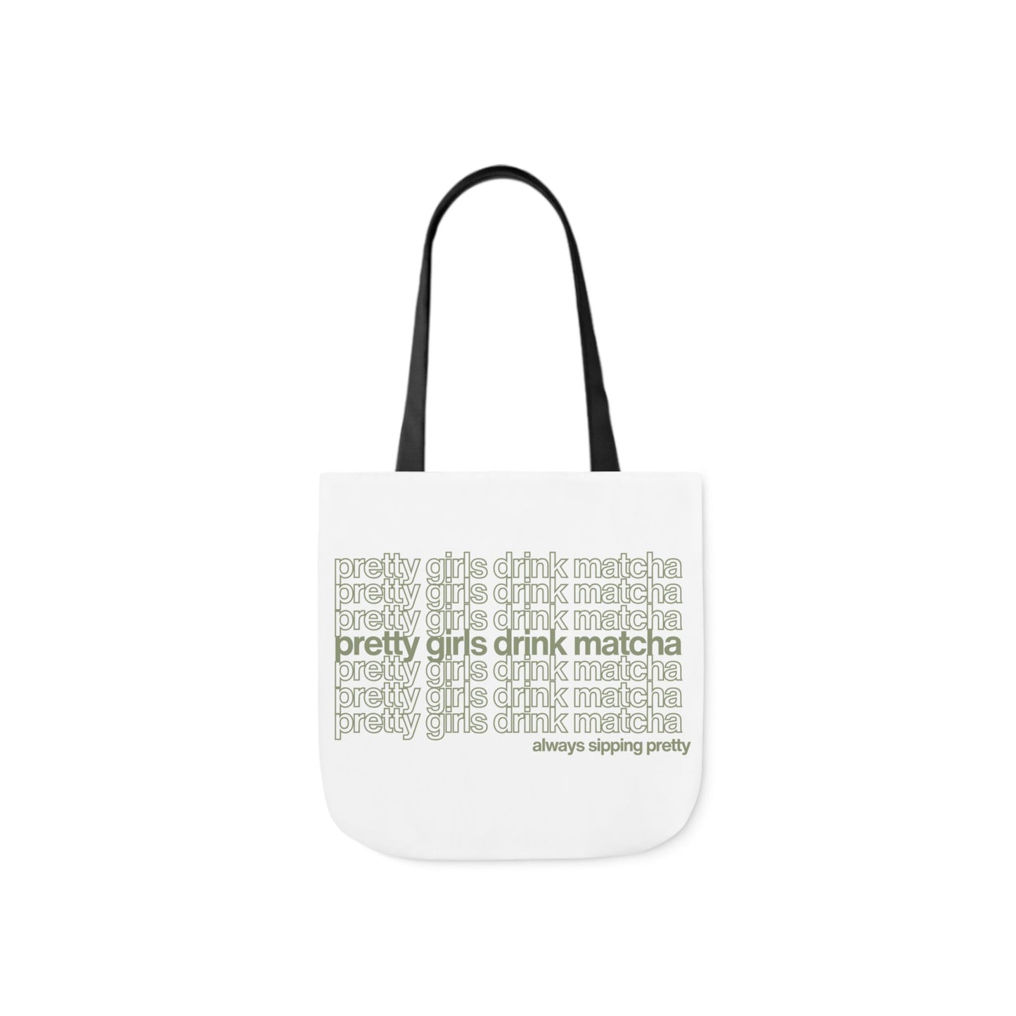 Pretty Girls Drink Matcha Canvas Tote Bag - Eco-Friendly Shopping Bag with 5-Color Straps