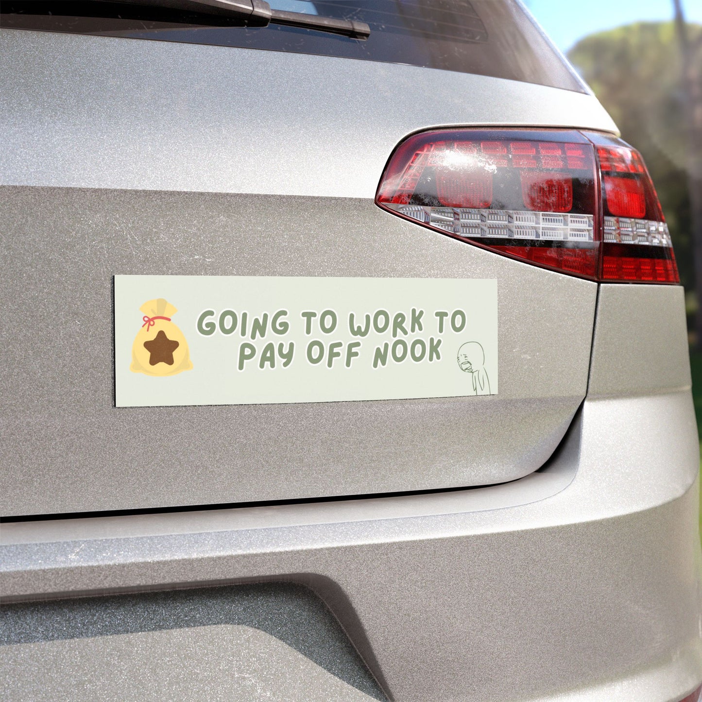 GOING TO WORK TO PAY OFF NOOK BUMPER MAGNET(PEAR GREEN)