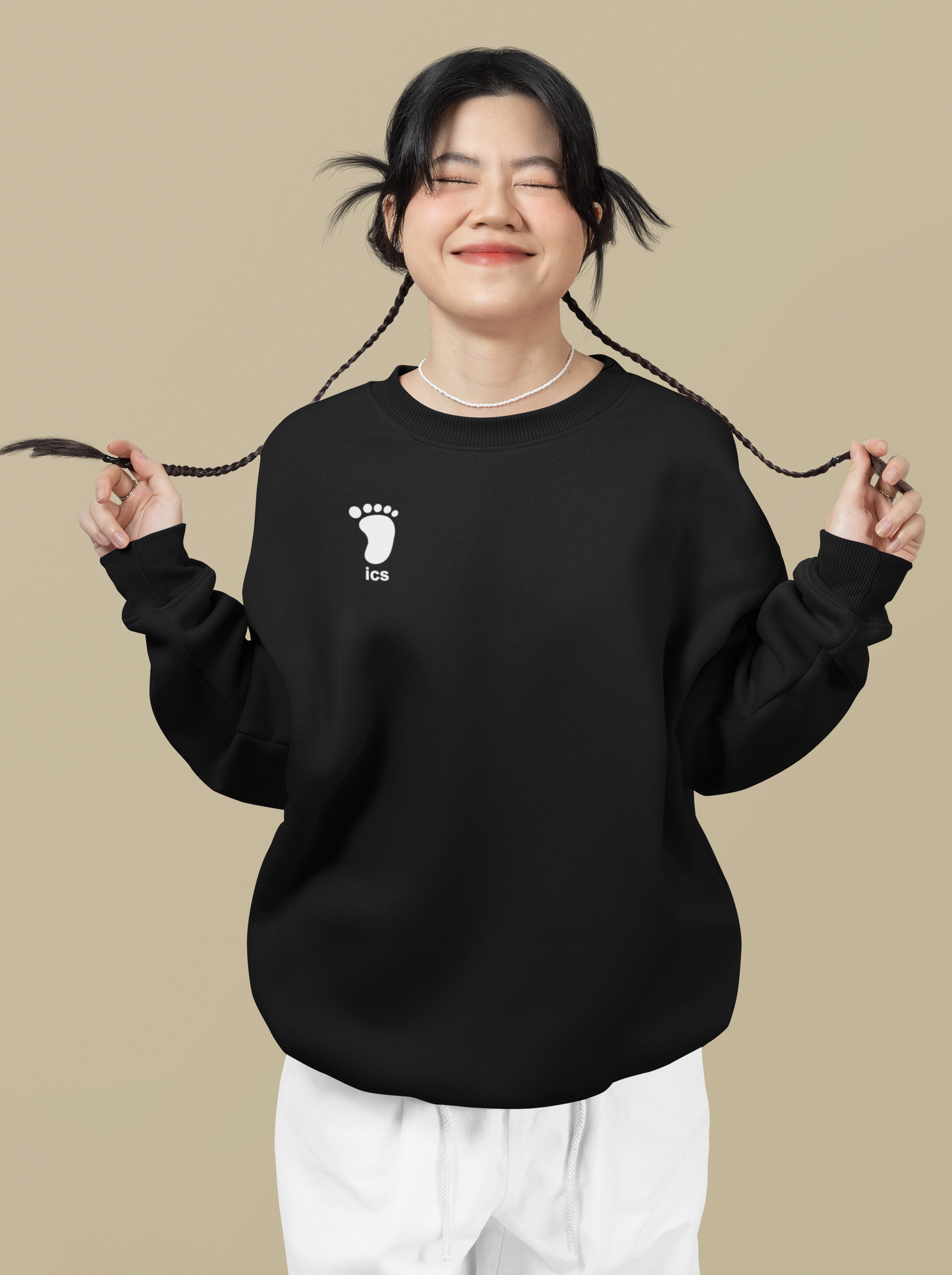 Foot ICS crewneck (white print)